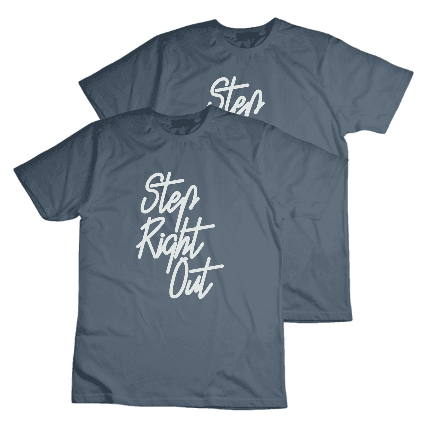 STEP RIGHT OUT TEE [blue-grey]